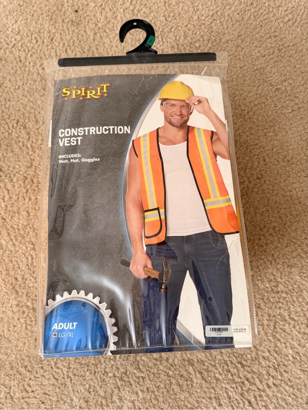 Spirit Men’s Orange Safety Vest with Reflective Stripes and Yellow Accents